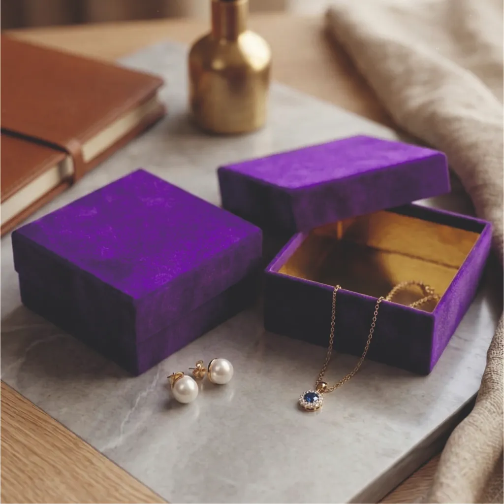 Jewellery Box Velvet 4×4×1.5″ VB1